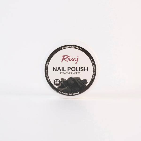 Rivaj Charcoal Nail Polish Remover Wipes - Acetone-Free Formula