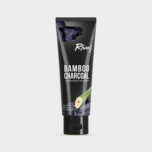 Rivaj Bamboo Charcoal Brightening Face Wash 100ml - Deep Cleansing & Glowing Skin