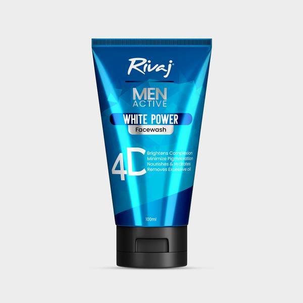 Rivaj Active White Power Men Face Wash 100ml - Brightening Face Wash