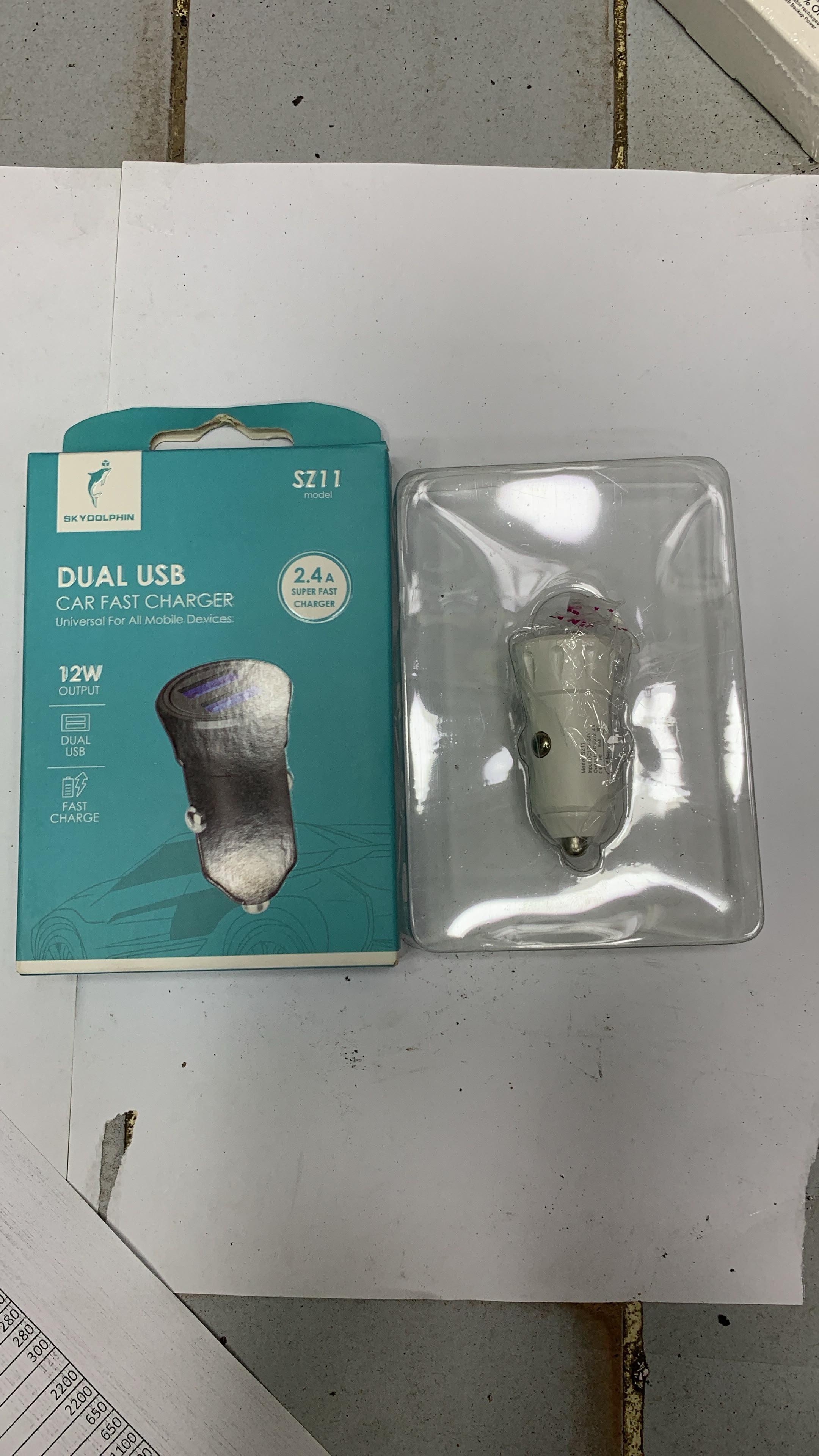 Sky Dolphin SZ11 Dual USB Car Fast Charger - 3.1A Fast Charging Adapter
