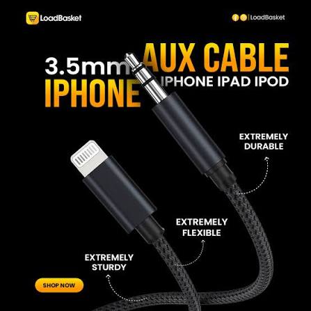 Airox AUX Cable 3.5mm Premium Audio Cable for Smartphones and Car Audio