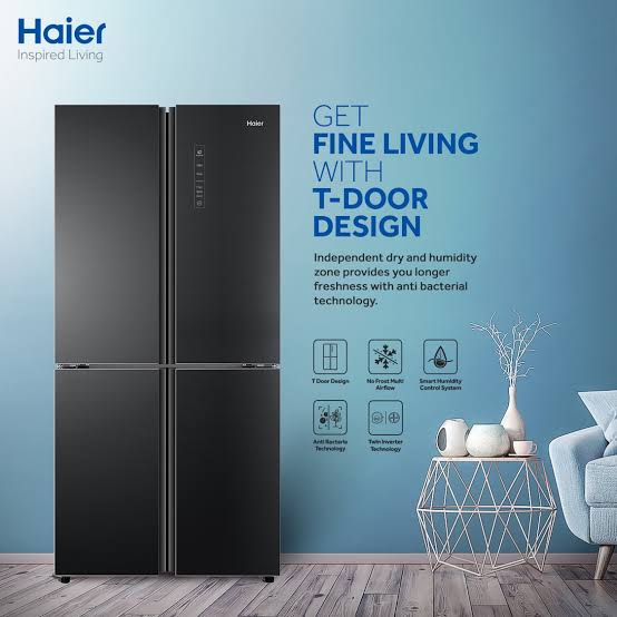 Haier 4-Door IoT Inverter Refrigerator HFR-578TBGU1 - Elegant Glass Door
