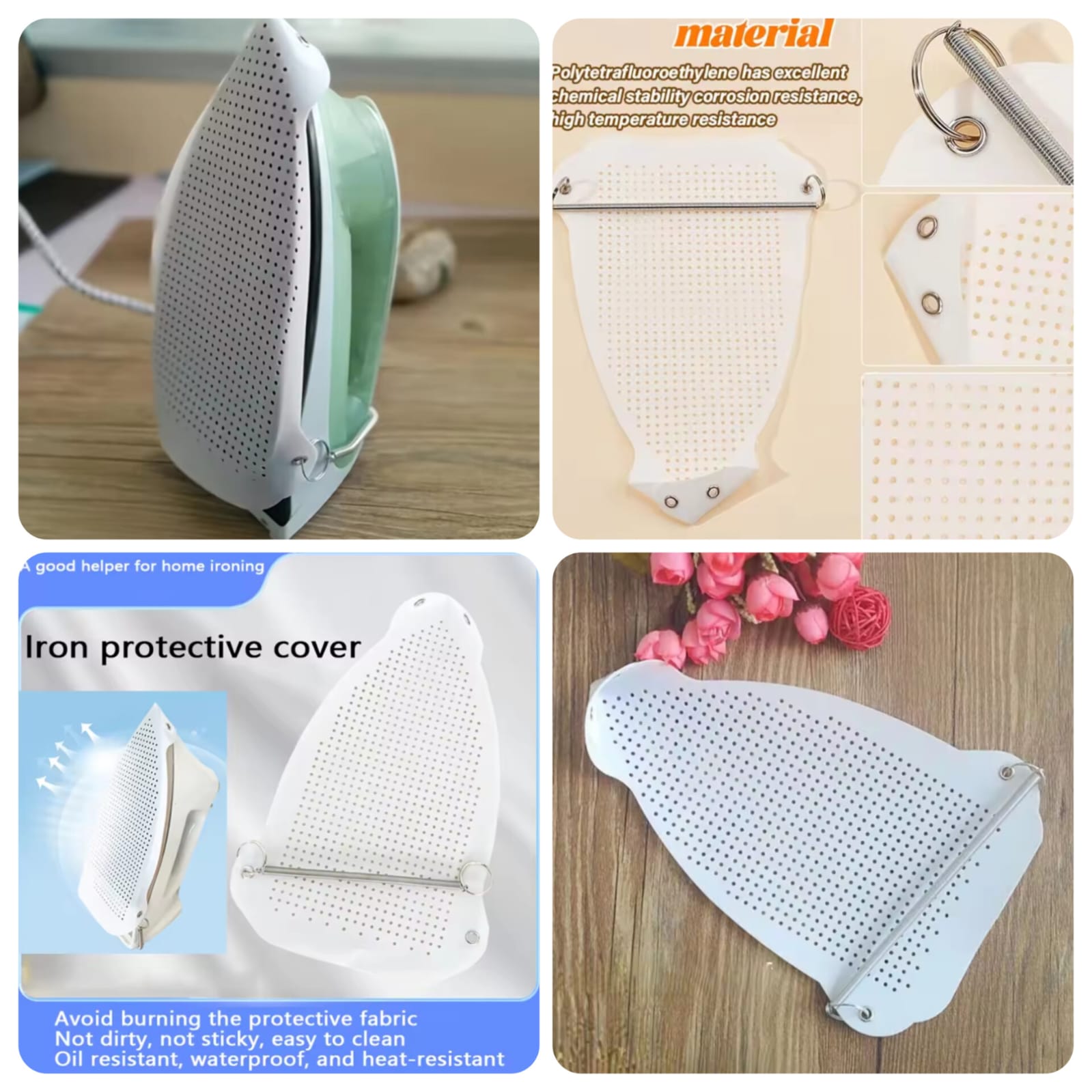Universal Non-Stick Teflon Iron Shoe Cover - Fabric & Soleplate Protector
