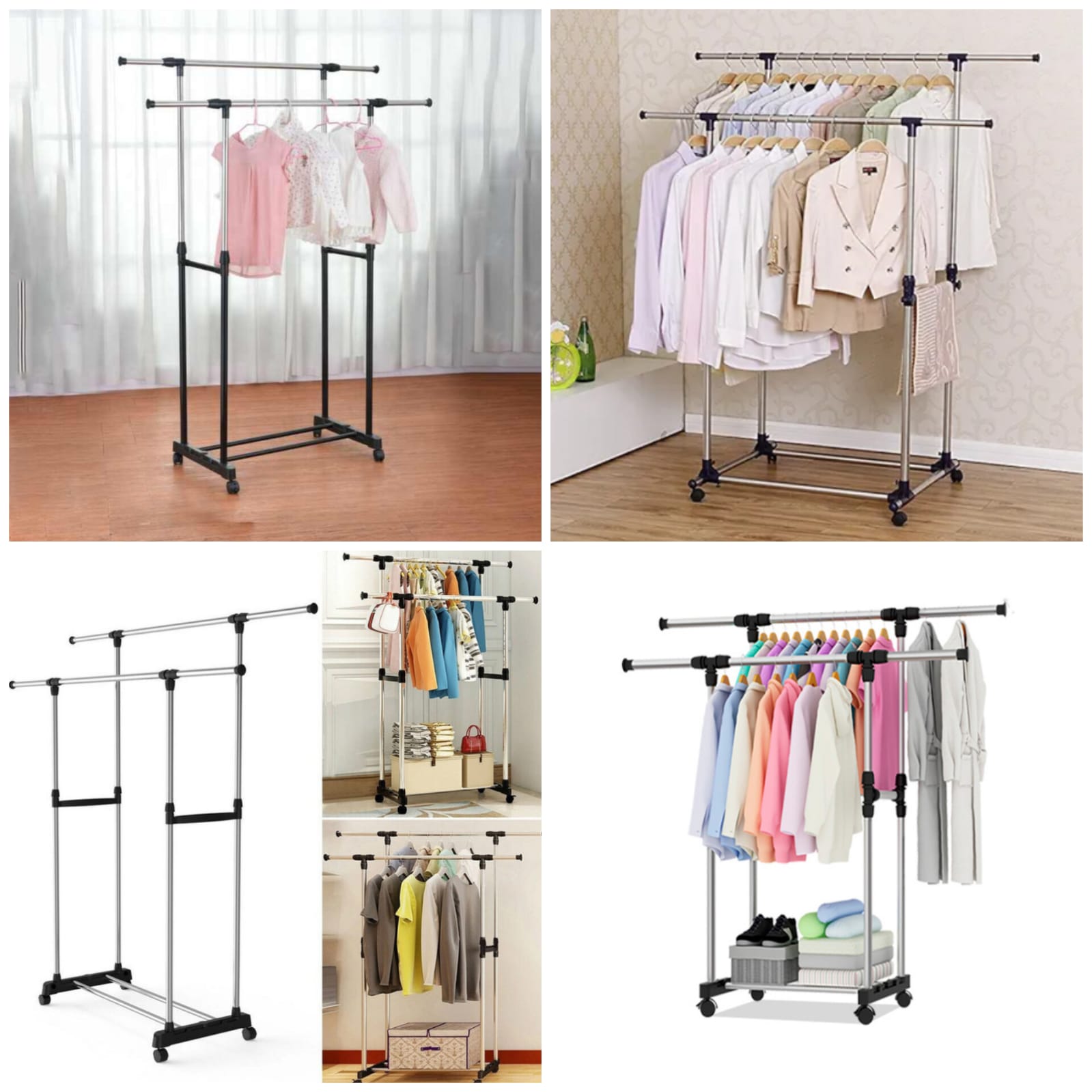 Single Row Multi Functional Coat Rack Stand with Storage Shelves