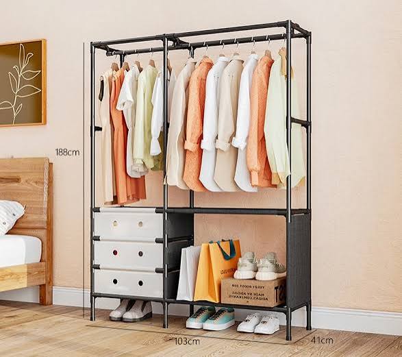Double Row Multi Functional Coat Rack & Garment Organizer Stand