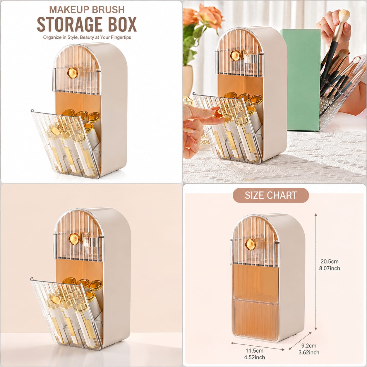 Clear Acrylic Lipstick Storage Box & Organizer - Makeup Display Stand