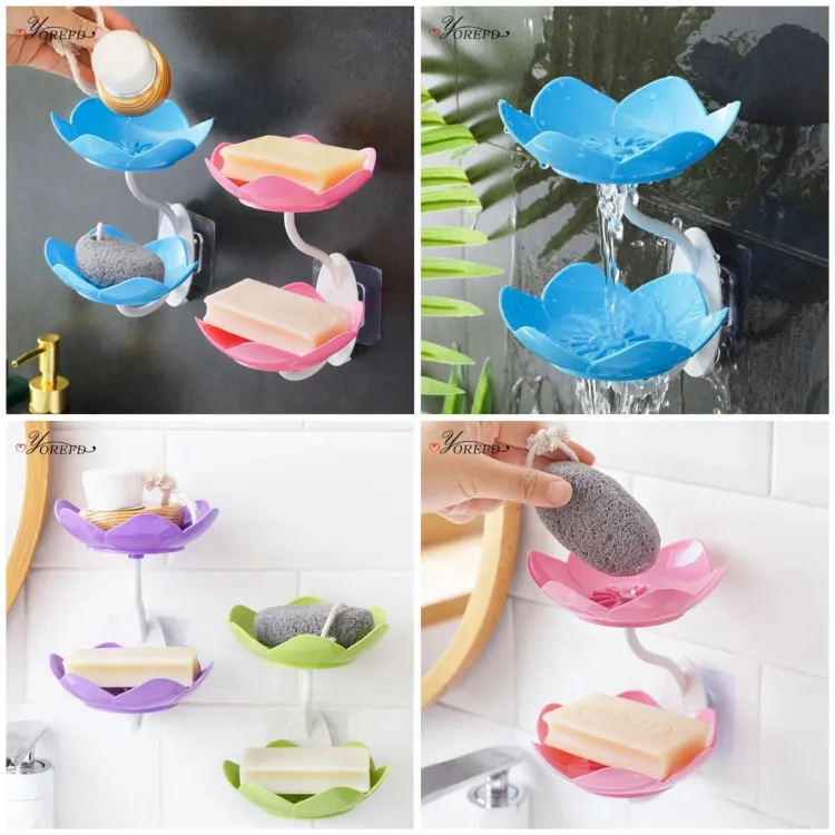 Self Adhesive Wall Mounted Double Soap Dish