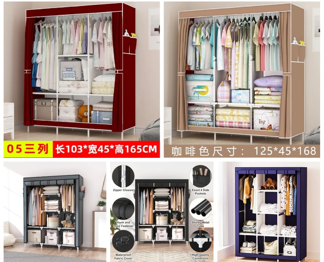 Portable Non-woven Cloth Folding Wardrobe | Clothes Storage Cabinet for Home & Travel