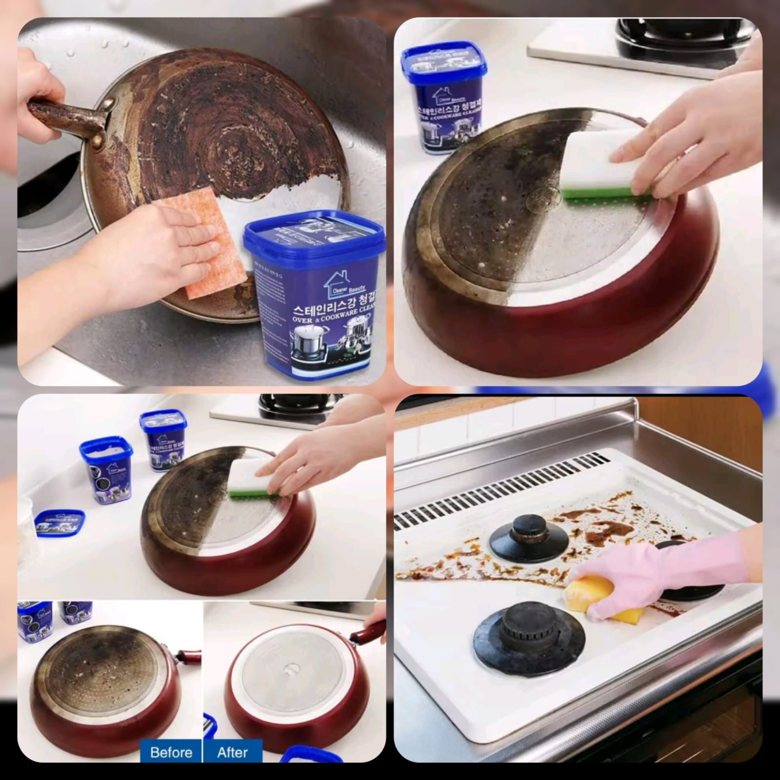 Powerful Cookware Cleaner & Degreaser - Restore Shine to Pots & Pans