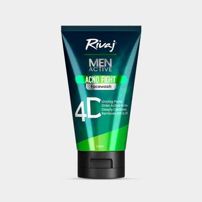 Rivaj Men Acno Fight Anti-Bacterial Face Wash 100ml - Acne & Germ Control