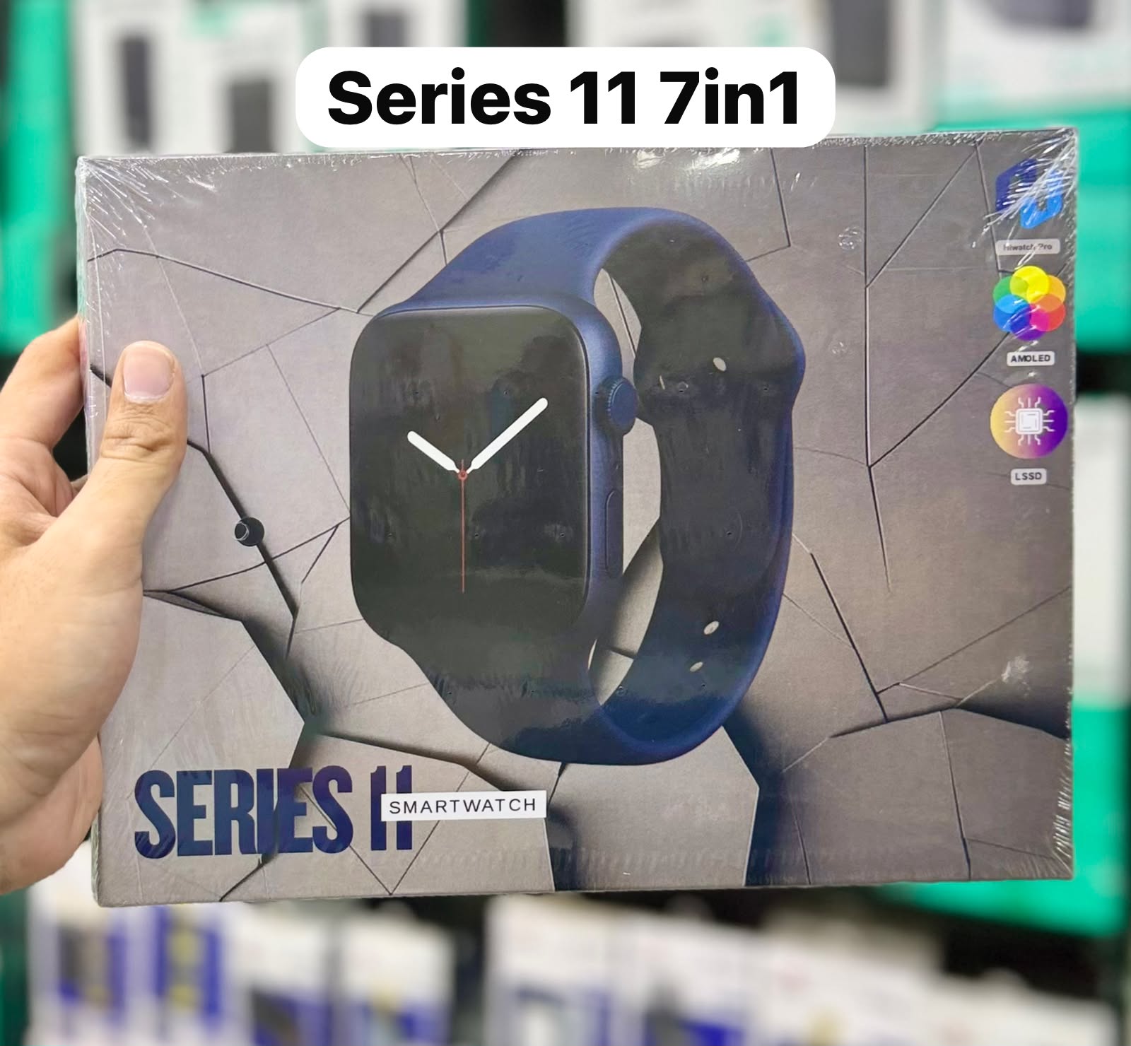 Series 11 - 7in1-Smartwatch 7 in 1 Combo | AMOLED Display | Hiwatch Pro App | Bluetooth Call | Health & Fitness Tracker | 7 Straps Included | For Android & iOS