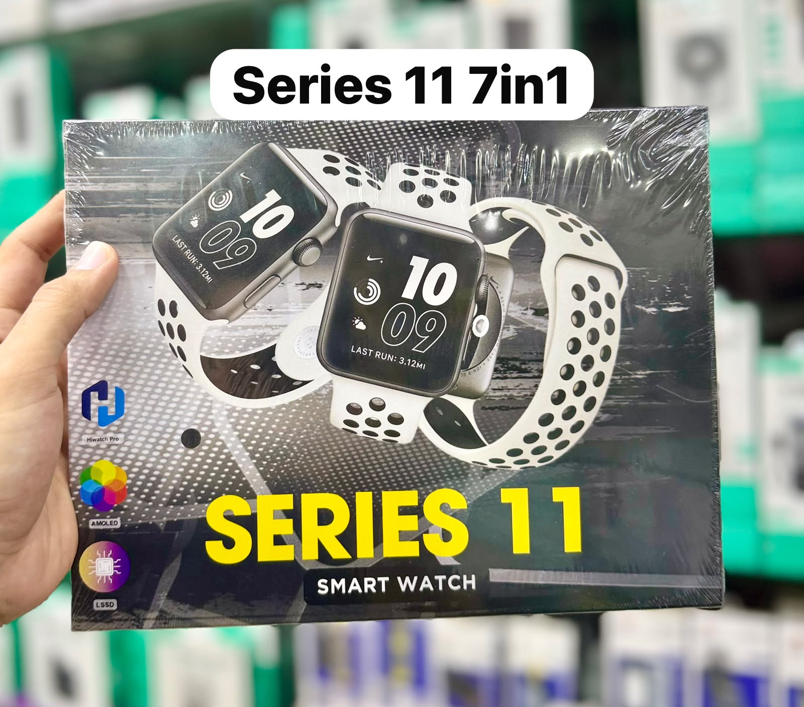 Series 11 - 7in1-Smartwatch 7 in 1 Combo | AMOLED Display | Hiwatch Pro App | Bluetooth Call | Health & Fitness Tracker | 7 Straps Included | For Android & iOS