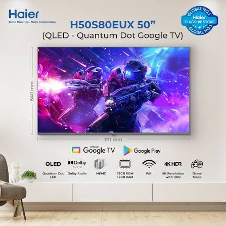Haier 50S80/81EUX 50-Inch 4K UHD Smart LED TV - Pakistan Edition