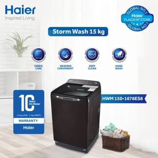 Haier HWM 150-B1678ES8 Top Load Fully Automatic Washing Machine 15kg