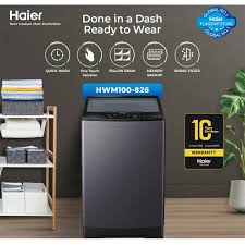 Haier HWM 100-826S6 10kg Fully Automatic Top Load Washing Machine - Silver