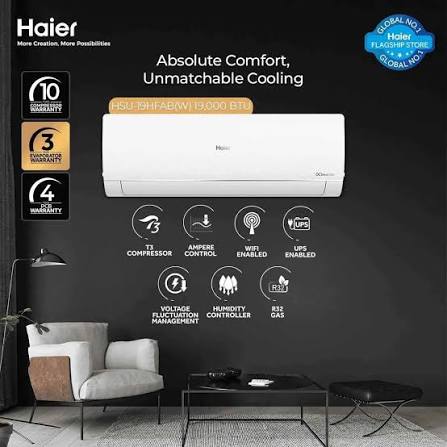 HSU 1.5 Ton Inverter AC HSU-19HFAB White - Energy Efficient Cooling