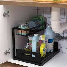 2 Tier Under Sink Organizer with Pull-Out Drawers for Kitchen & Bathroom Storage in Pakistan