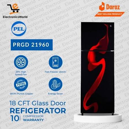 PEL PRGD 21960 Double Door Inverter Refrigerator - Energy Efficient Fridge for Pakistan