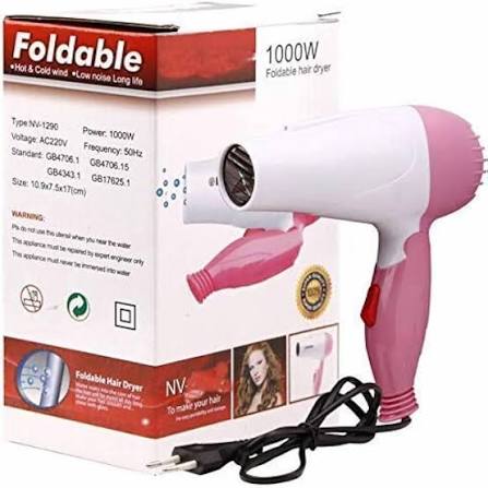 6203 Compact Foldable Hair Dryer 1000W - Portable Blow Dryer for Home & Travel