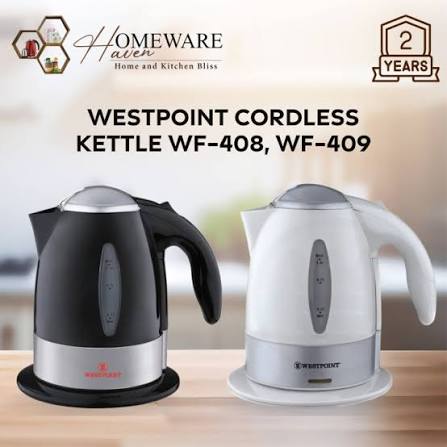 408/409 Stainless Steel Electric Kettle 1L - Fast Boiling & Durable