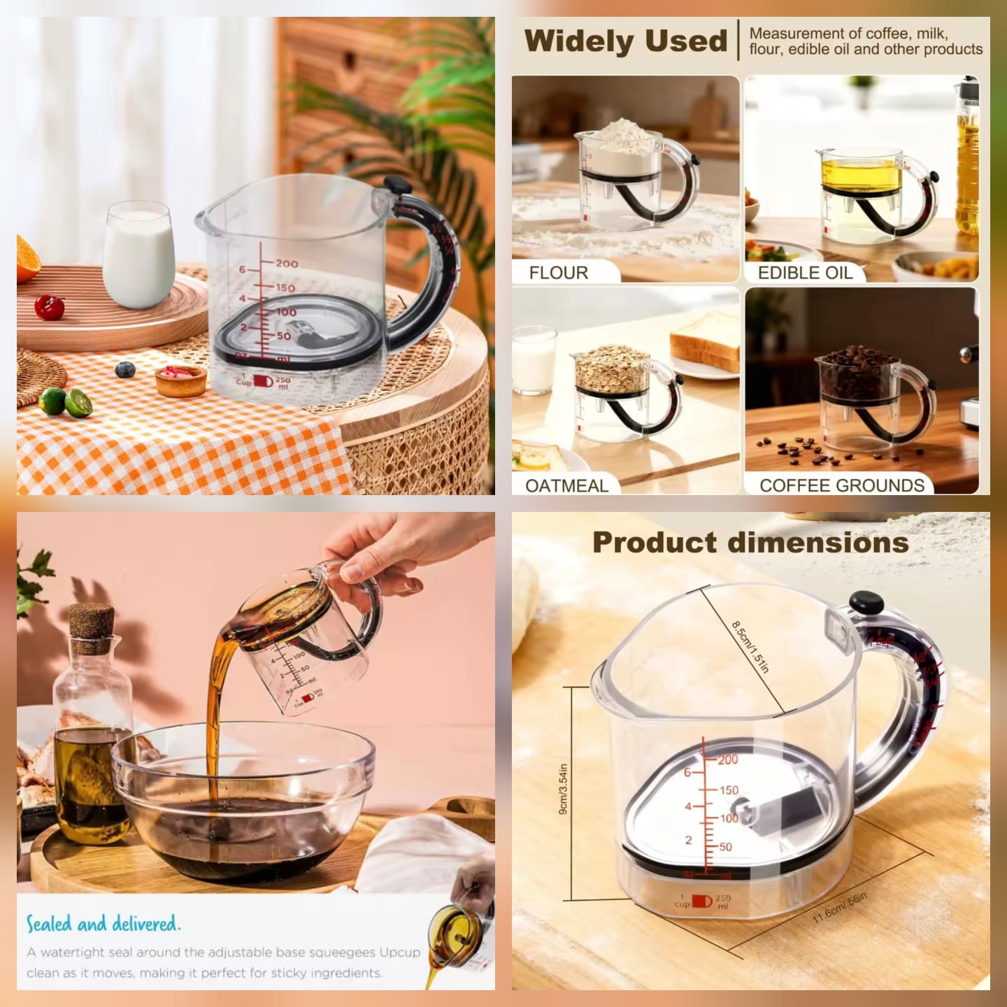 Acrylic 4-In-1 Measuring Cup Set | Kitchen Baking Tool | Pakistan