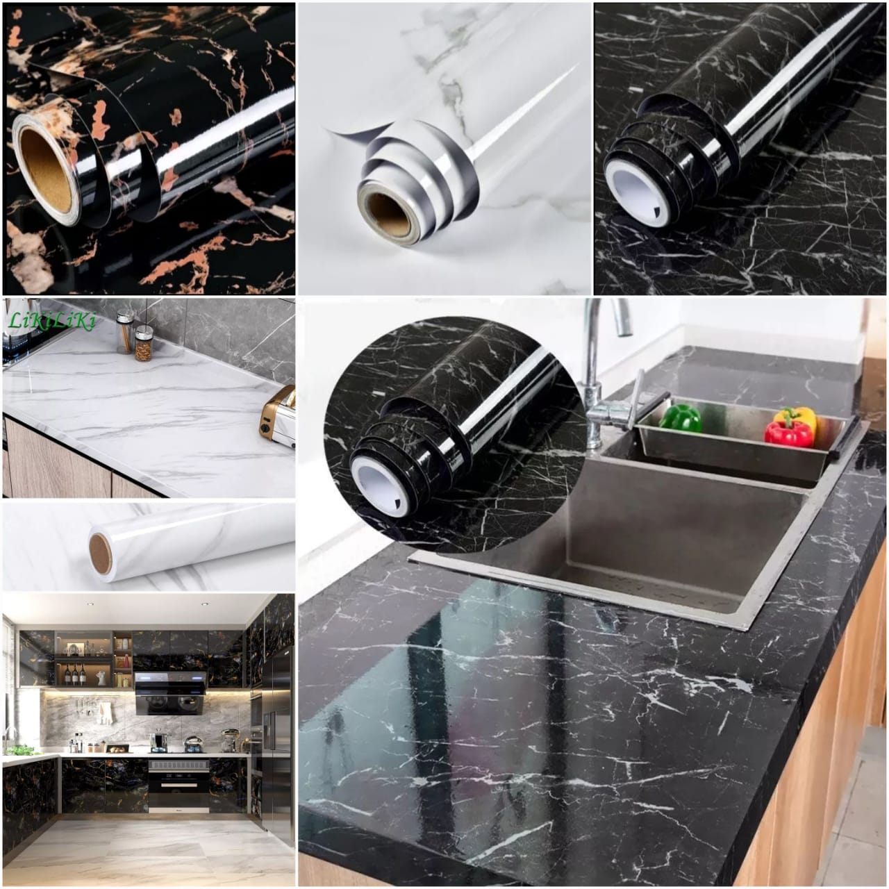 Self-Adhesive Marble Design Wallpaper Roll 60x200cm - Peel & Stick Decor for Walls & Furniture