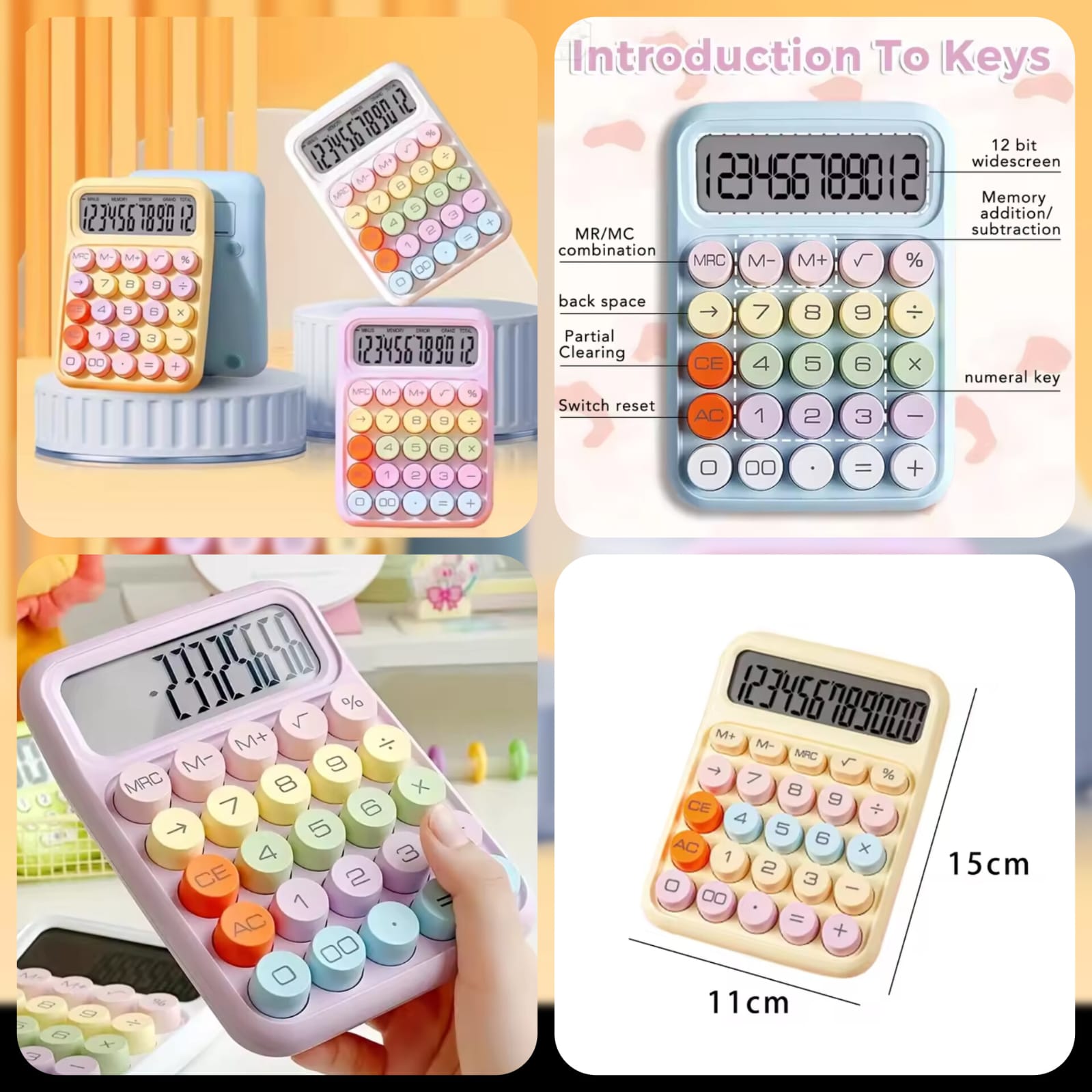 Digital Colourful Calculator for Students & Office - Large Display & Vibrant Design