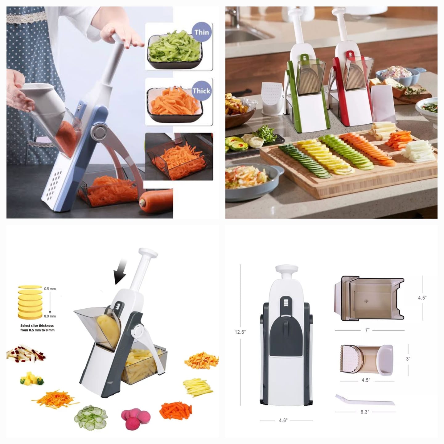 Adjustable Mandoline Slicer for Vegetables & Fruits - Stainless Steel Blades | Pakistan
