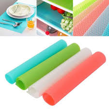 Antislip Fridge Mats (Pack of 4) - Refrigerator Shelf Liners for Kitchen Organization