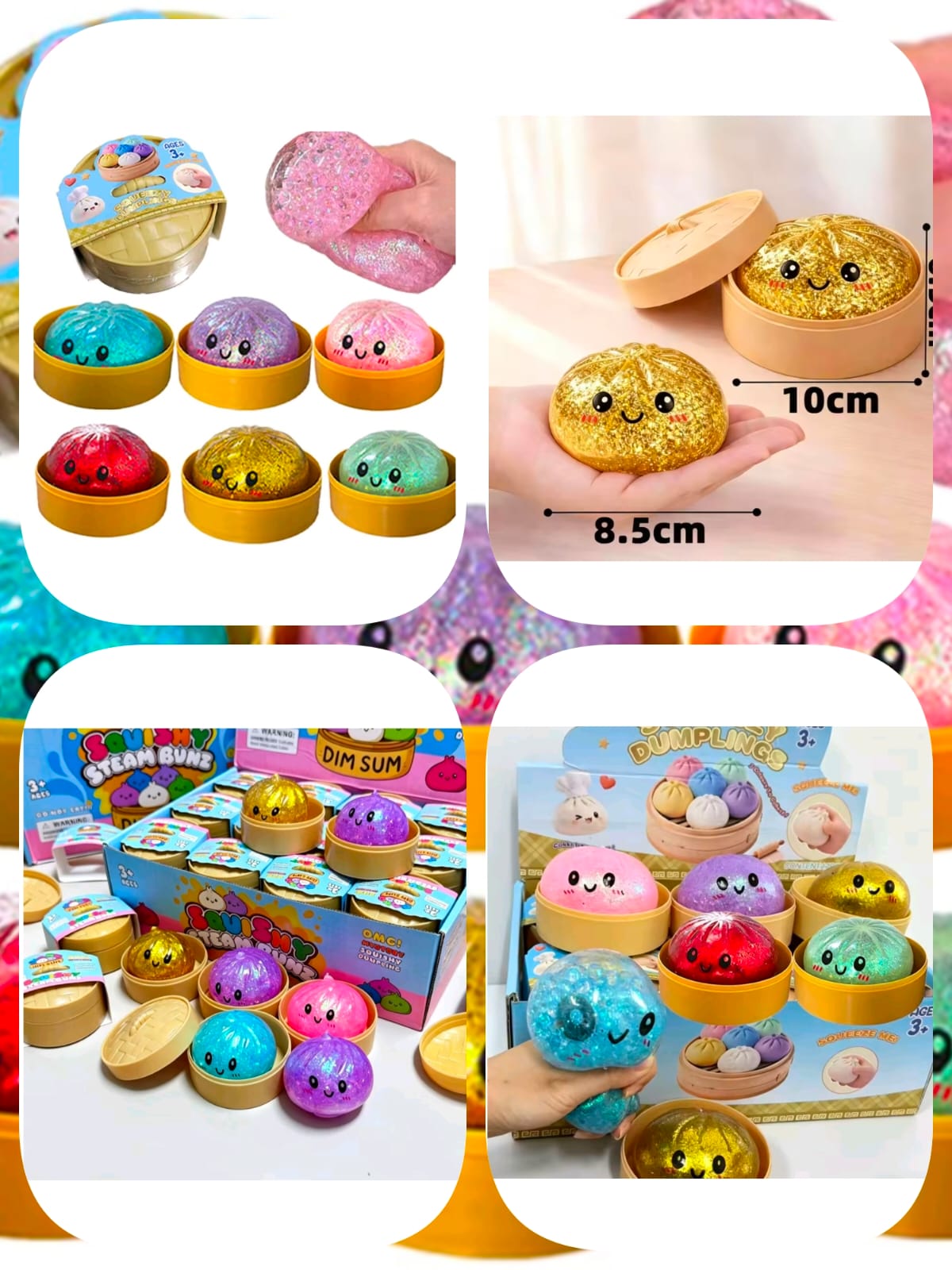 Dumpling Squishy Sensory Squeeze Toy with LED Light - Stress Relief Fidget Toy for Kids & Adults in Pakistan