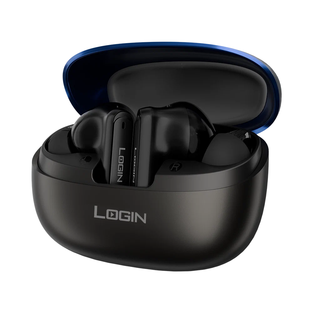 Login L-205 AI Core Bluetooth Earbuds - True Wireless Stereo with AI Noise Cancellation ANC + ENC + AI + EQ; AI translation; 320mAh case