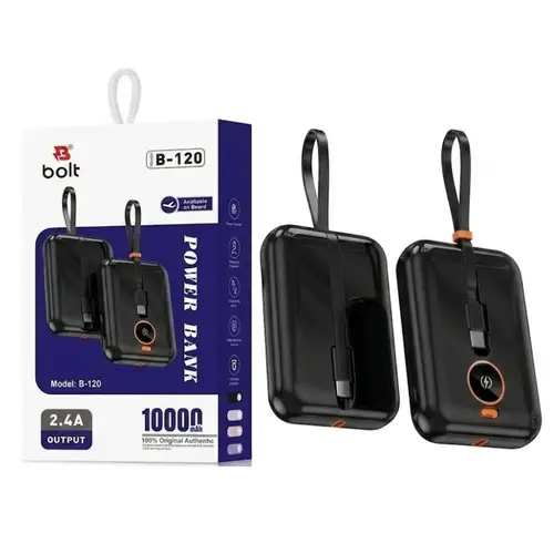 B120 10000mAh Power Bank - Portable Charger for Mobile Devices
