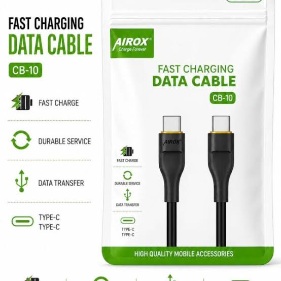 AIROX CB10 PD Fast Charging Type-C to Type-C Cable - 60W Power Delivery