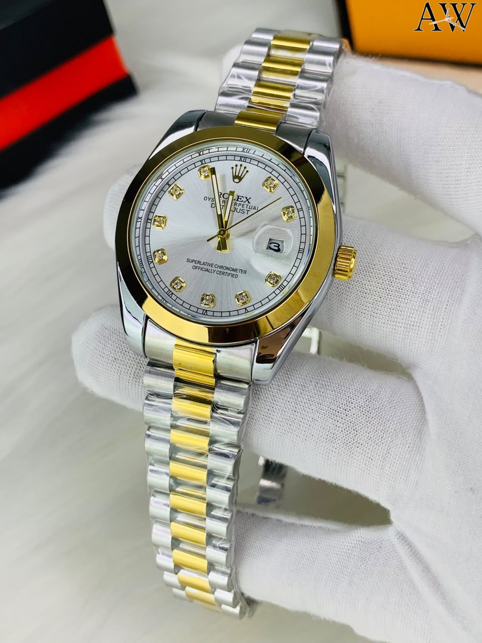Rolex Date Just Semi-Automatic Luxury Watch for Gents - New Offer Pakistan white dial
