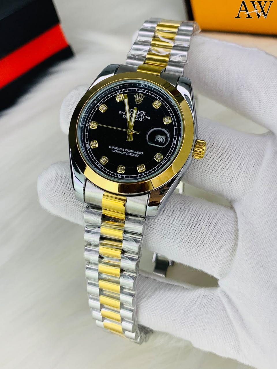 Rolex Date Just Semi-Automatic Luxury Watch for Gents - New Offer Pakistan Black dial
