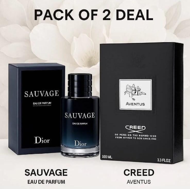 PACK OF 2 DEAL - Most Demanded Perfumes For Men 🔥 1. Dior SAUVAGE + 2. Creed AVENTUS